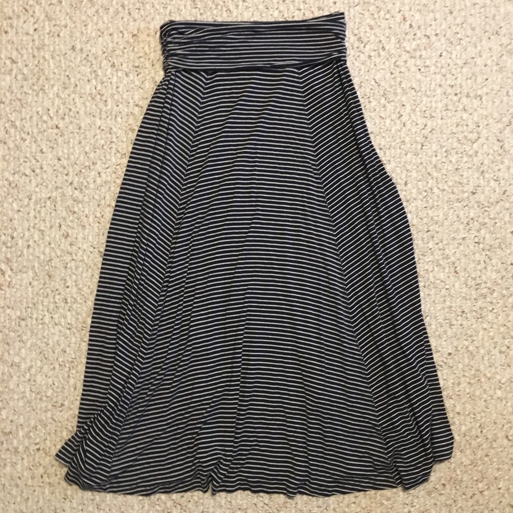 Gap Navy & White Striped Maxi Skirt